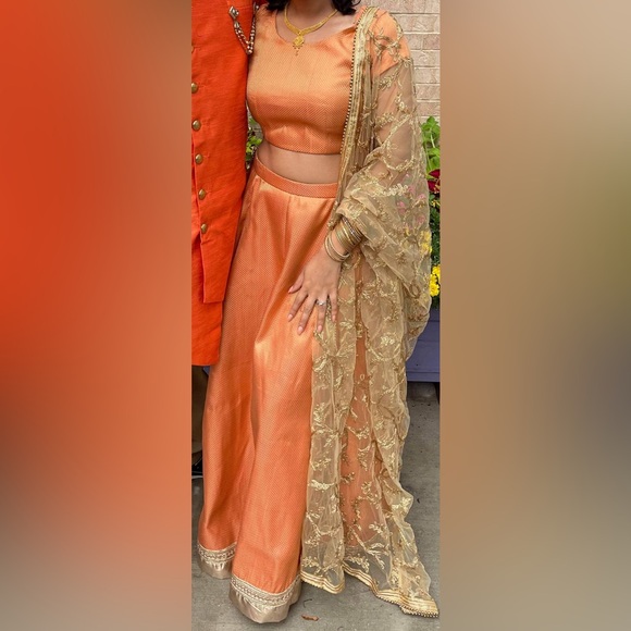 Peach Lehenga and Blouse - Picture 4 of 4